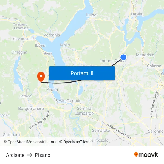 Arcisate to Pisano map