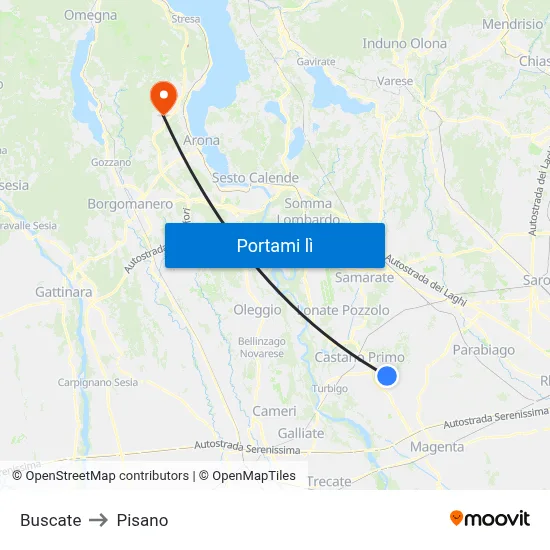 Buscate to Pisano map