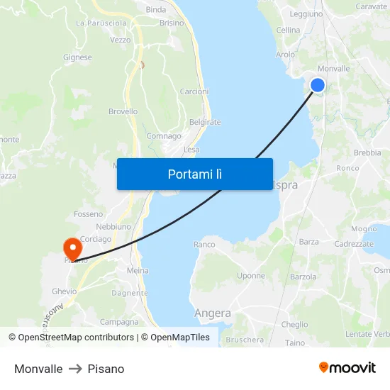 Monvalle to Pisano map