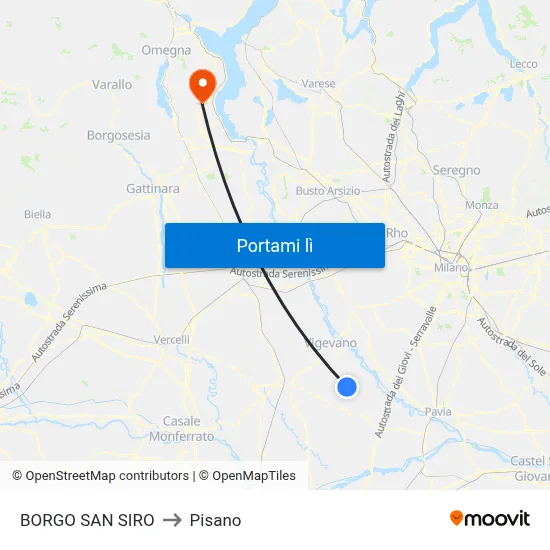 BORGO SAN SIRO to Pisano map