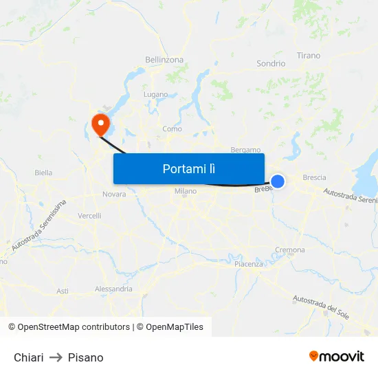 Chiari to Pisano map