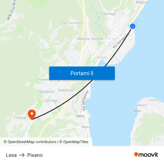 Lesa to Pisano map