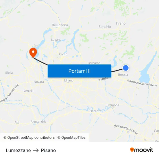 Lumezzane to Pisano map