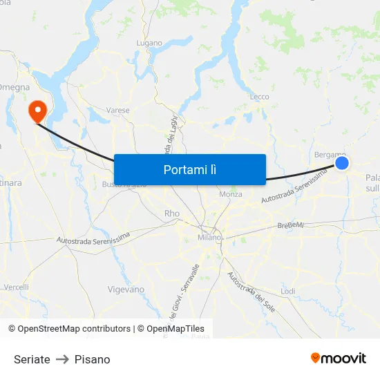 Seriate to Pisano map
