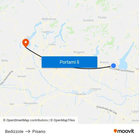 Bedizzole to Pisano map