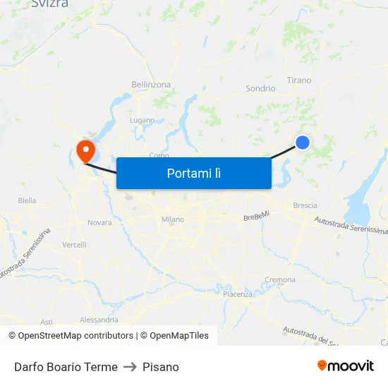 Darfo Boario Terme to Pisano map