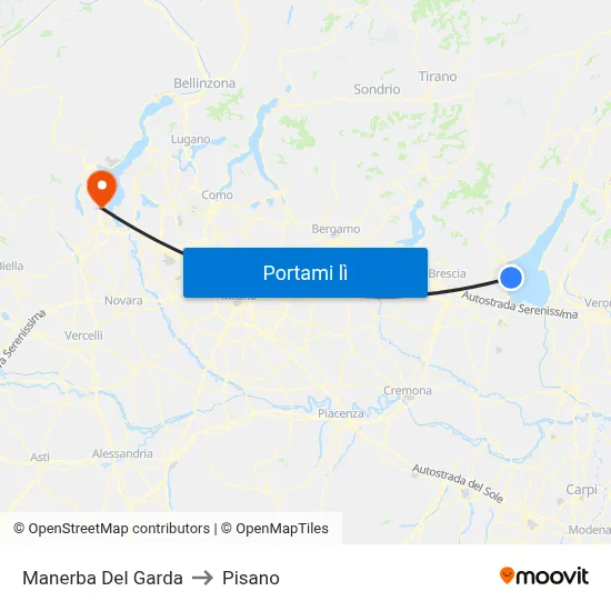 Manerba Del Garda to Pisano map