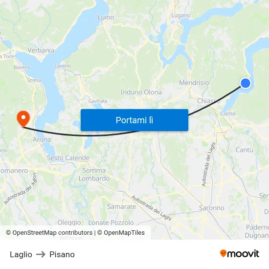Laglio to Pisano map