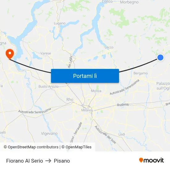 Fiorano Al Serio to Pisano map