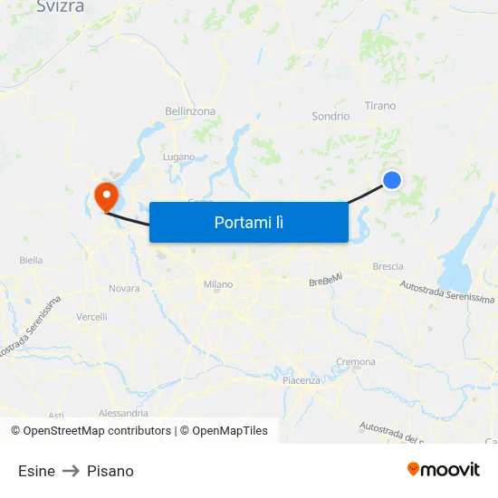 Esine to Pisano map