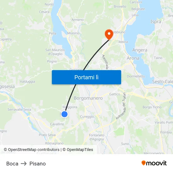 Boca to Pisano map