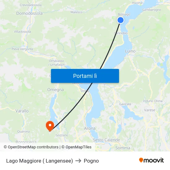 Lago Maggiore ( Langensee) to Pogno map