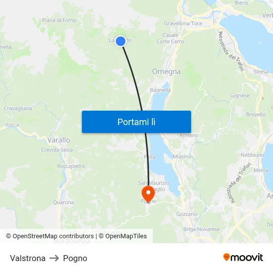 Valstrona to Pogno map