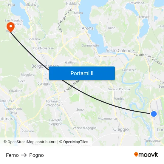 Ferno to Pogno map