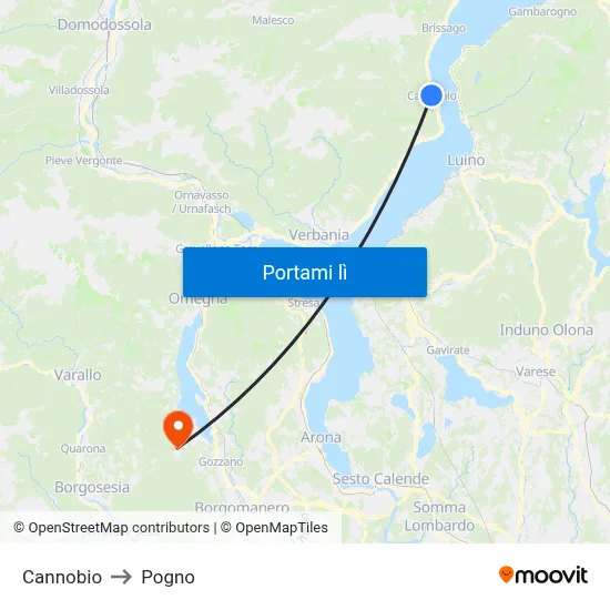 Cannobio to Pogno map