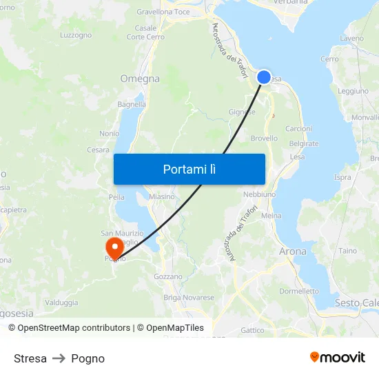 Stresa to Pogno map