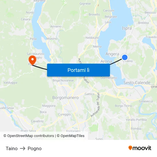 Taino to Pogno map