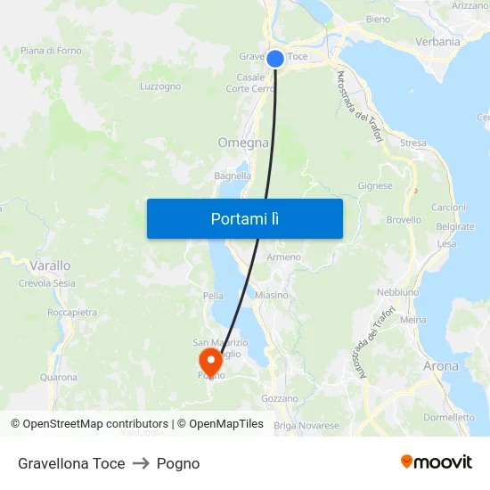 Gravellona Toce to Pogno map