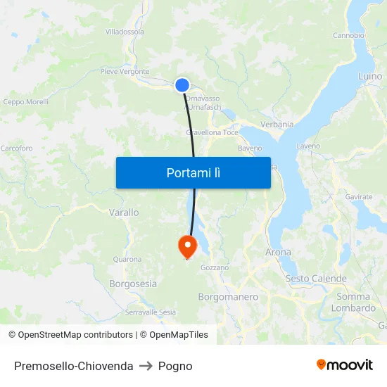 Premosello-Chiovenda to Pogno map