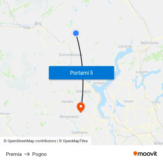 Premia to Pogno map