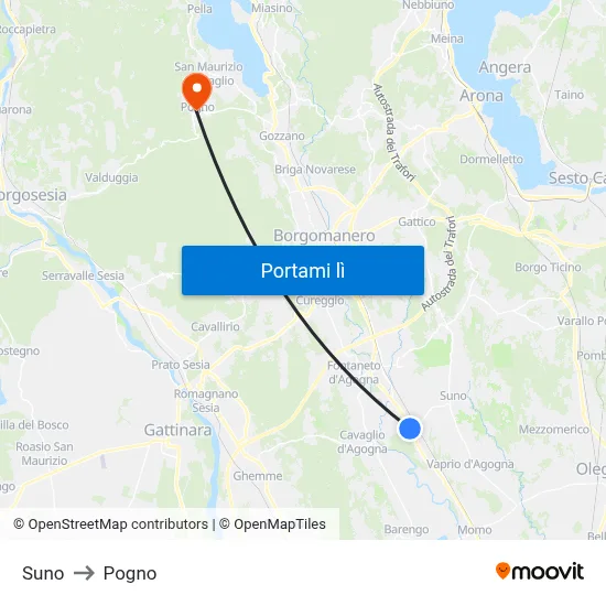 Suno to Pogno map