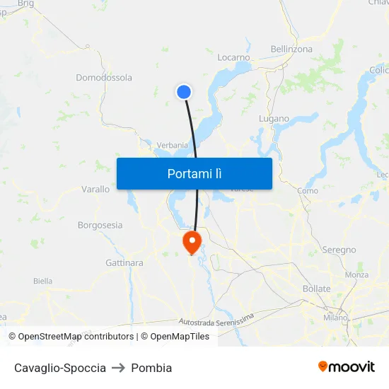 Cavaglio-Spoccia to Pombia map