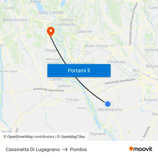 Cassinetta Di Lugagnano to Pombia map