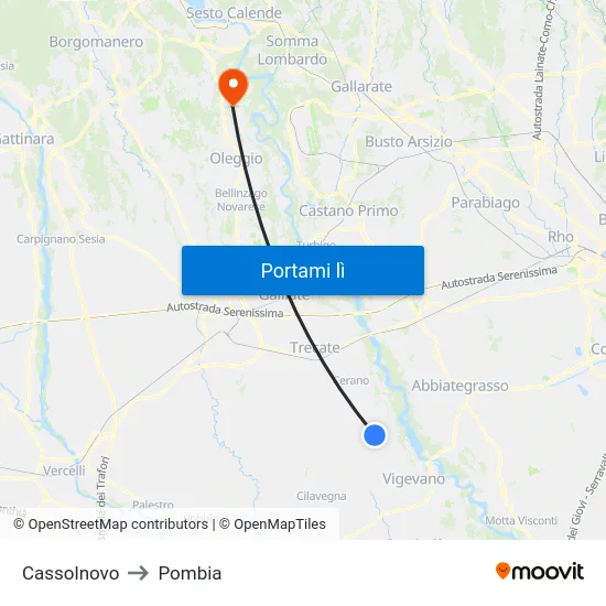 Cassolnovo to Pombia map