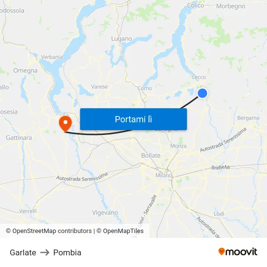 Garlate to Pombia map