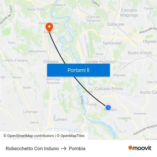 Robecchetto Con Induno to Pombia map