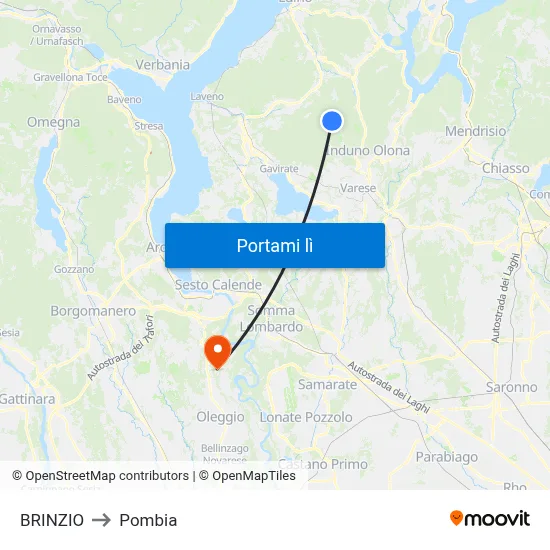 BRINZIO to Pombia map