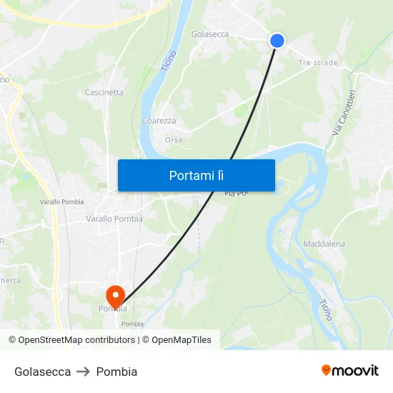 Golasecca to Pombia map