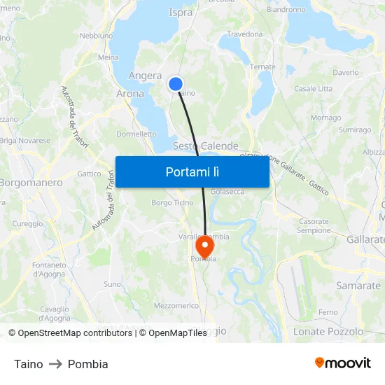 Taino to Pombia map