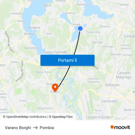 Varano Borghi to Pombia map