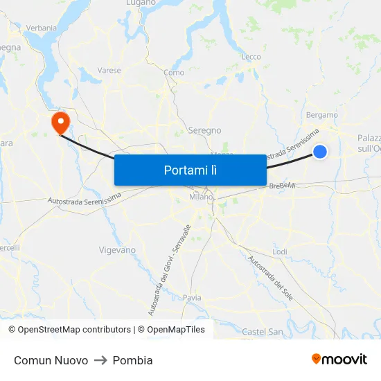 Comun Nuovo to Pombia map