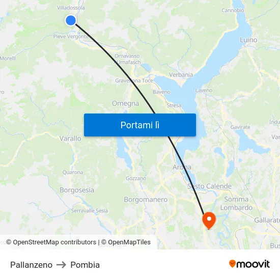 Pallanzeno to Pombia map
