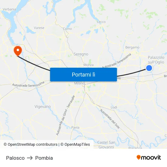 Palosco to Pombia map