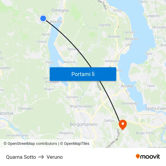 Quarna Sotto to Veruno map