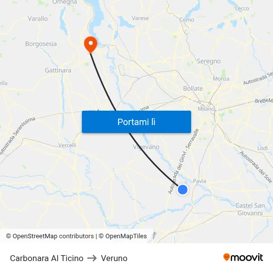 Carbonara Al Ticino to Veruno map