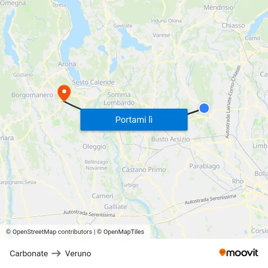 Carbonate to Veruno map