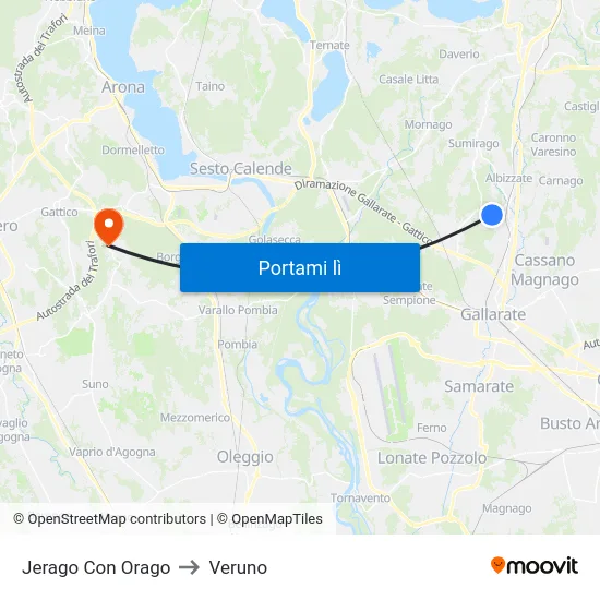 Jerago Con Orago to Veruno map
