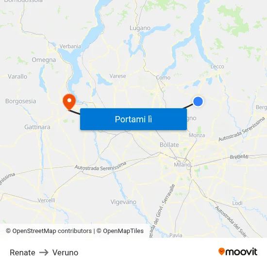 Renate to Veruno map
