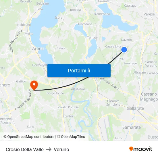 Crosio Della Valle to Veruno map