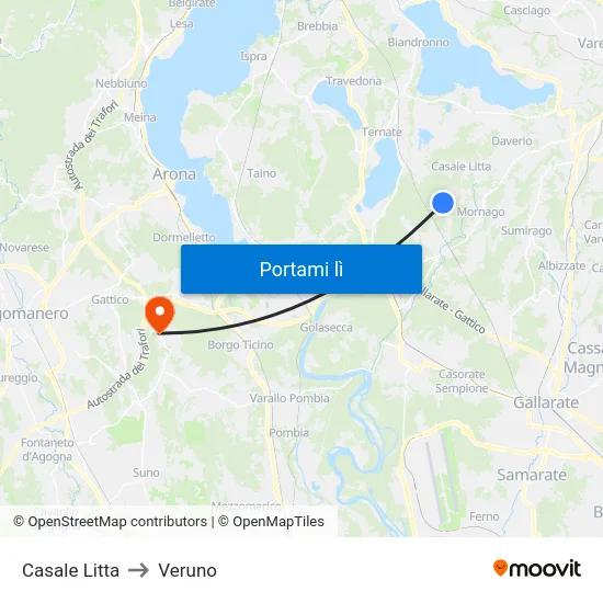 Casale Litta to Veruno map