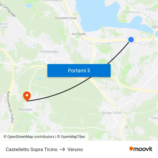 Castelletto Sopra Ticino to Veruno map