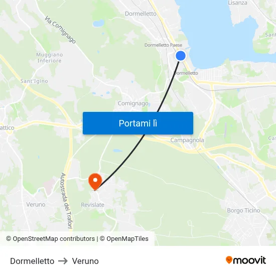 Dormelletto to Veruno map