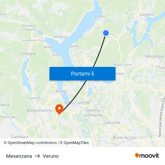 Mesenzana to Veruno map