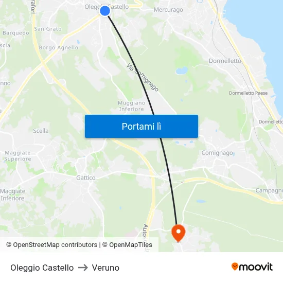 Oleggio Castello to Veruno map