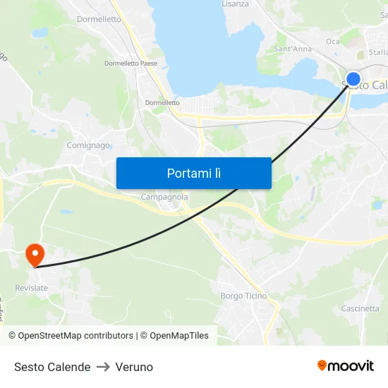Sesto Calende to Veruno map