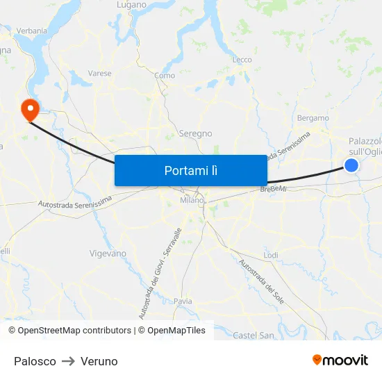 Palosco to Veruno map